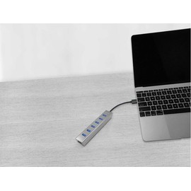 Networx 7-Port USB 3.0 to 7X USB 3.0 Hub, Aluminium, Space Grey