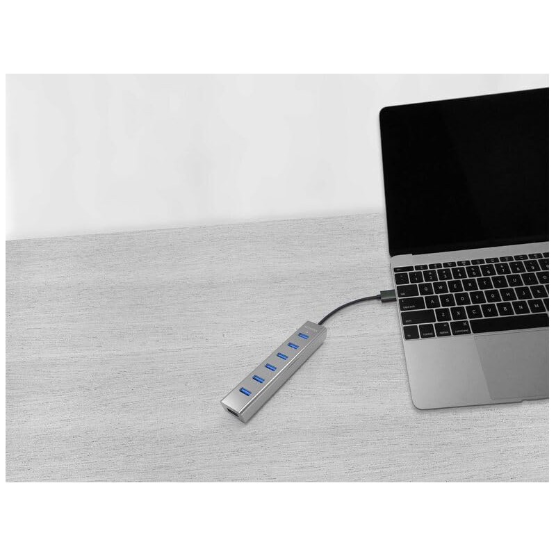 Networx 7-Port USB 3.0 to 7X USB 3.0 Hub, Aluminium,