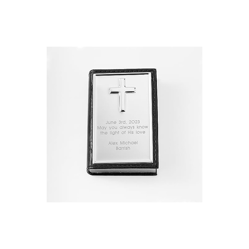 THINGS REMEMBERED First Communion Black Rosary and Engraved Keepsake Box