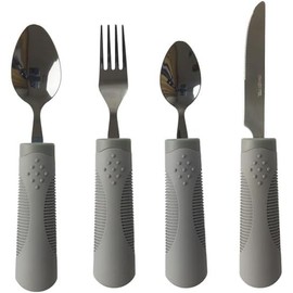CuraVita - 200g Schweres Gewichtetes Adaptives Besteck Set (4-teilig) - Parkinson Besteck für Tremor und Arthritis (Linkshänder)