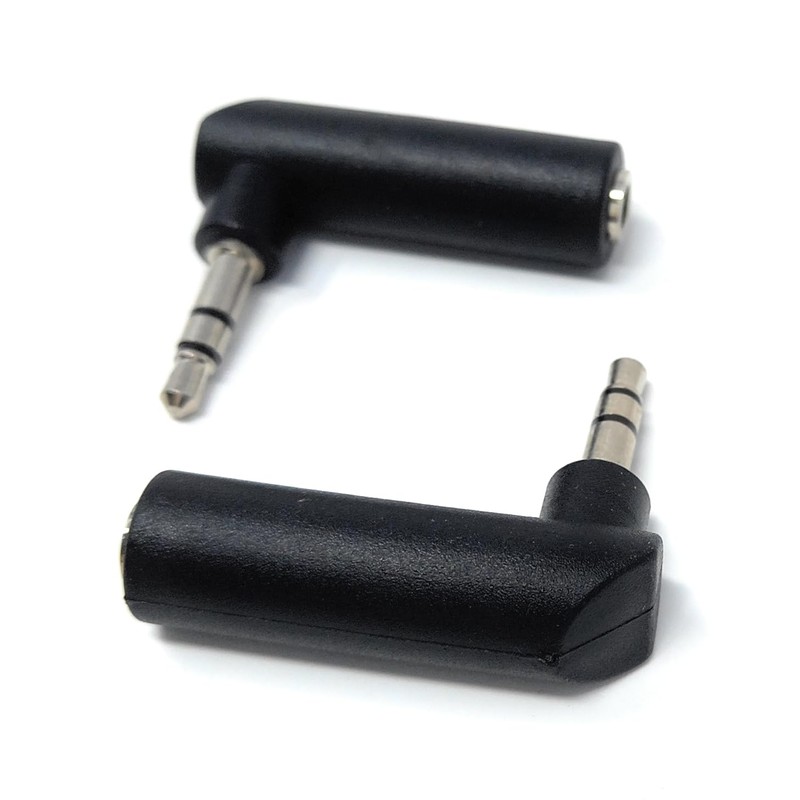DRUT 2pcs 3.5mm Stereo Jack to 3.5mm Jack Socket Right
