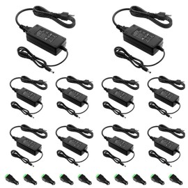 ALITOVE 12 Volt Power Supply 12V 5A Power Adapter AC 100-240V to DC 12V 60W Converter LED Driver Transformer with 5.5x2.5mm Plug for LED Strip Light CCTV Camera Webcam Router Radio transceiver,10pack