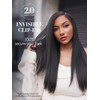 LUVME Invisible Clip in Hair Extensions, Yaki Straight Real Human