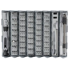 Kunzer 7MWS126 Mini Tool Set 126 Pieces - Set with Screwdriver Bits in Roll Box - for Workshop, Household, Travel