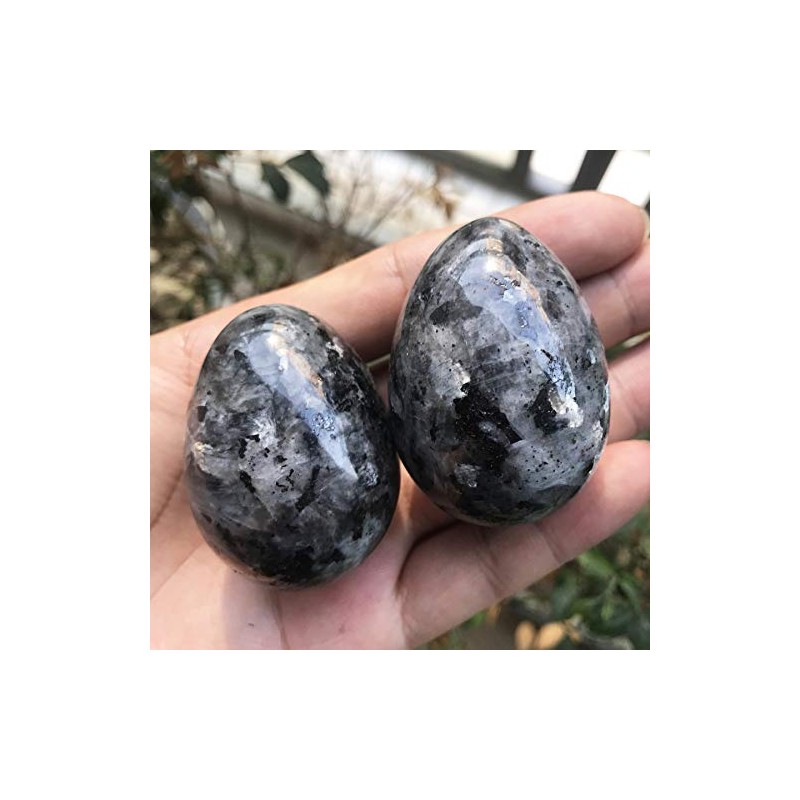 Ladeukoi Stone Egg Figurine, Polished Healing Crystal Easter Eggs Sphere