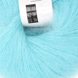 Soft Mohair Angola Knit Wool Yarn Anti Pilling Various Color for Scarves Sweaters Hats Shoes Cushions for Crafting (07 Water Blue)