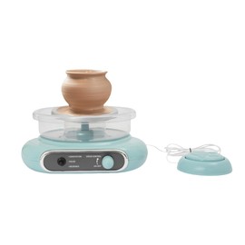 LyeXD Mini Pottery Wheel for Kids, 4.72in Turntable Electric Adjustable Speed Pottery Wheel Machine Kit w/8* Sculpting Tools, Mini Clay Making Pottery Machine Crafts Kits for Kids