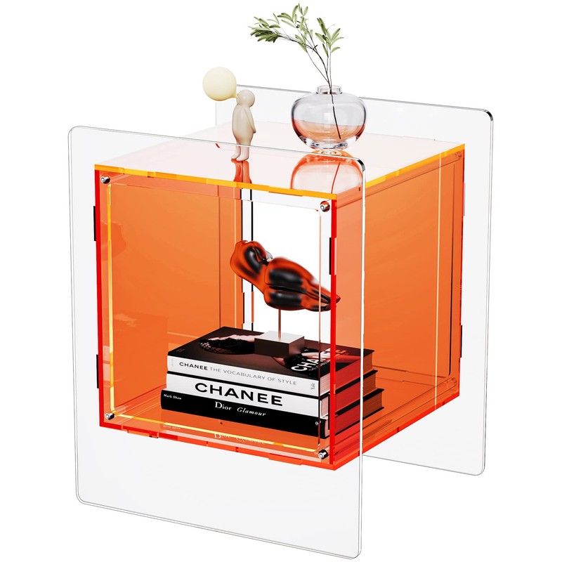 solaround solaround Acrylic Nightstand Colorful Bedside Table with Open Storage