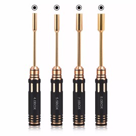 Buddy RC Hex Nut Screw Driver Set Titanium Nitride Coated4.0mm 5.5mm 7.0mm 8.0mm