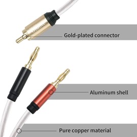 Oluote Speaker Cable, RCA Male to Banana Plug, Acoustic Cable, Banana Plug Adapter for Speakers, Amplifiers and Subwoofers (1.5 m)