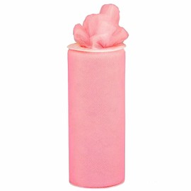 5pcs of 6" x 25 Yards Wedding Tulle Roll for Favors (SRBa) Pew Bows Decorations (Pink)