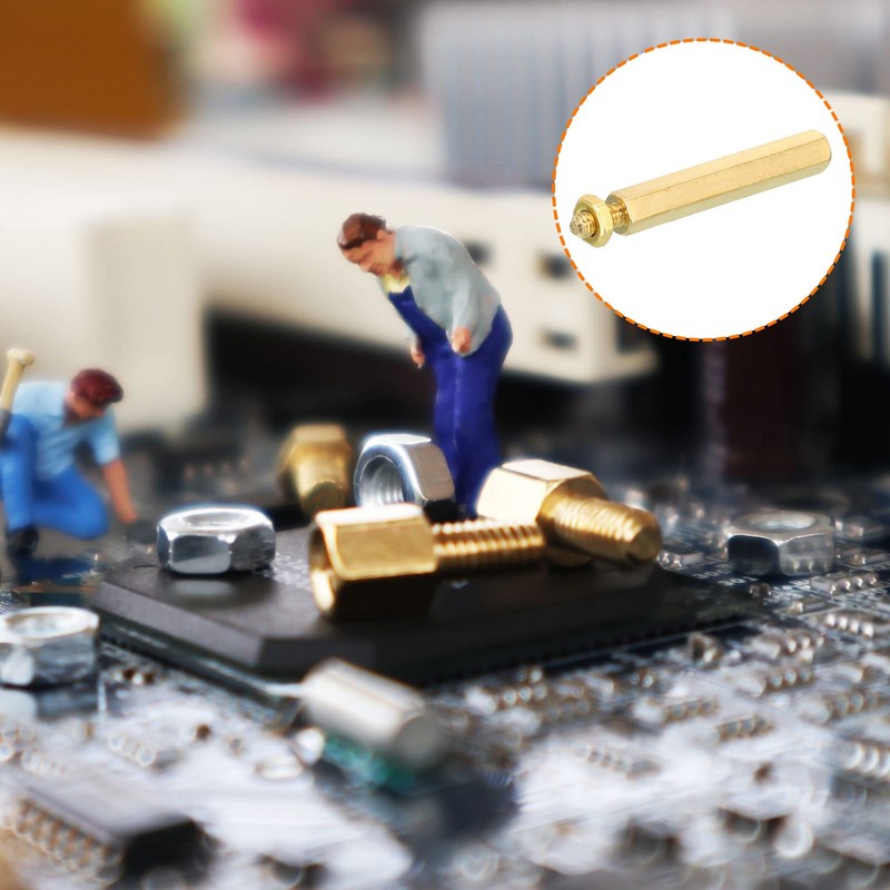 PATIKIL 30mm+6mm M3 Standoff Screws, 40 Pack Brass Hex PCB