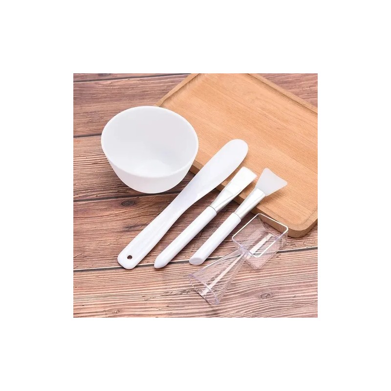 Tazón De Silicón Para Mascarilla Cuidado Facial Kit 5 Pzs
