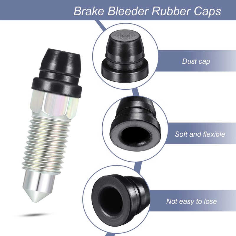 Tondiamo 18 Pieces Brake Bleeder Caps Rubber Caliper Nipple Caps