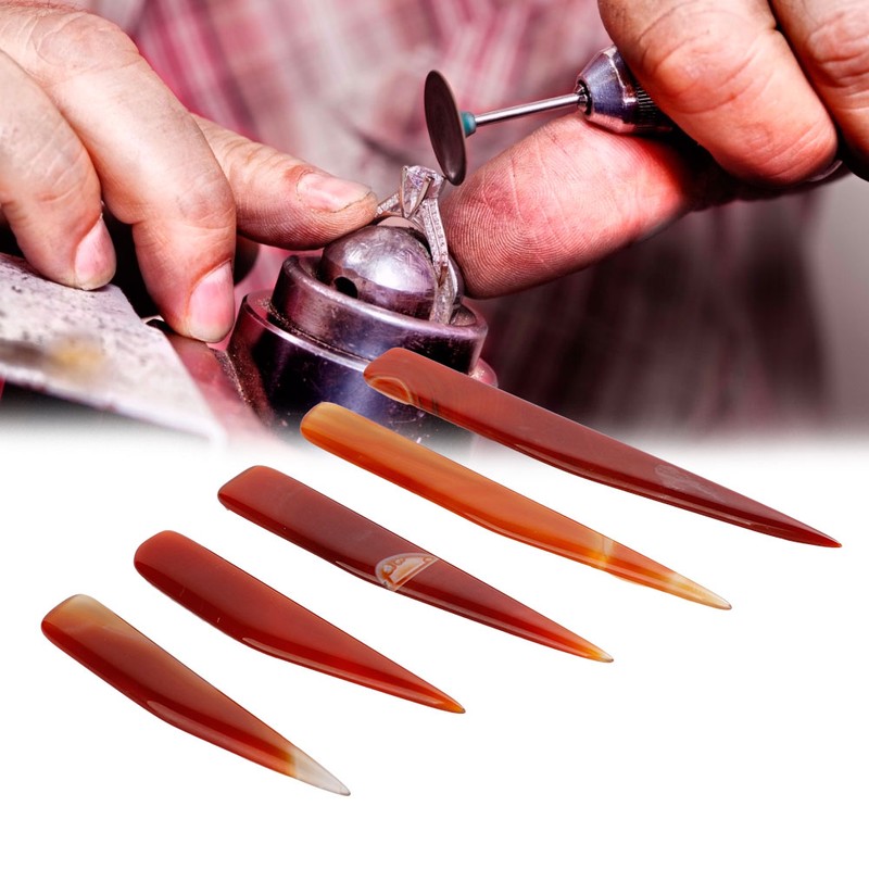 5pcs Agate Knife Burnisher Hand Craft Jewelry Making Tool for