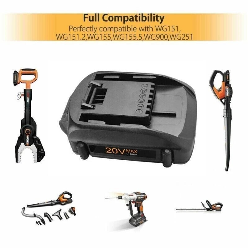 For WORX 2pack For WORX 20V MAX Extend Lithium Battery