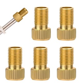 Pack of 5 French Valve Adaptor Bicycle Valve Adapter with Sealing Ring Brass DV SV to AV Conversion Adapter Valve Attachment Bicycle Accessories