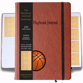 The Playbook Journal - A Basketball Playbook Notebook, Basketball Coach Gifts for Men & Women & Players, Coaching Notebook for Coach Appreciation Gifts