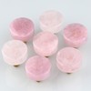 KYEYGWO 4 Pieces Rose Quartz Round Crystal Furniture Knobs with