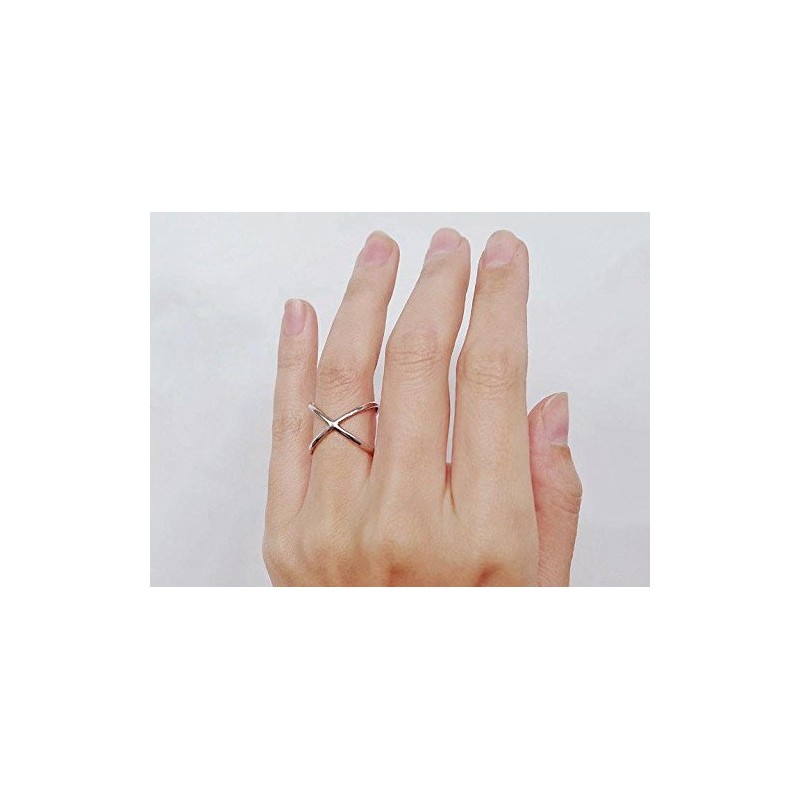 Sovats Women's X Cross Ring, Sterling Silver, No Gemstone