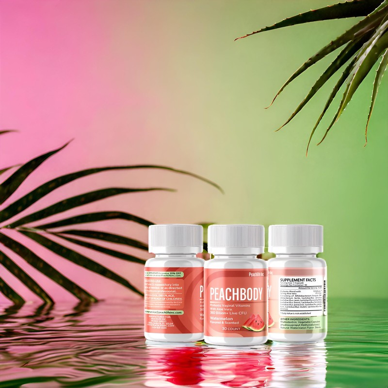 Peachlife Watermelon Flavored & Scented Probiotic Vaginal Suppositories | with