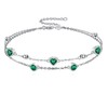 CRMAD Heart Green CZ Anklet for Women S925 Sterling Silver