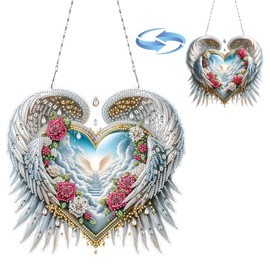 BAYUNOE DIY Hanging Diamond Pendant Irregular Shape Design Diamond Art Painting Ornament Double Sided Pattern Single Sided for Window Home Garden Wall Door Decor-Wing