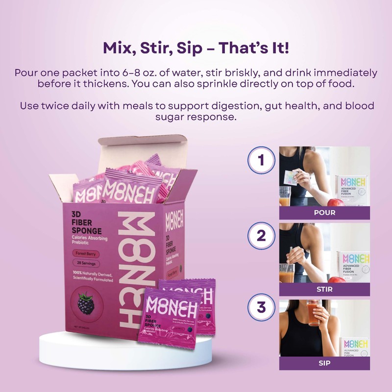 Monch Monch Calorie Absorbing Fiber Sponge – Forest Berry Flavor