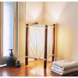 Eangee Home Design Fortune Table Lamp Natural Shade Made of Real Cocoa Leaves 9 Inches Length x 9 Inches Width x 15 Inches Height (395 t n)