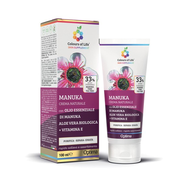 Optima Naturals Colours Of Life Manuka Cream 33% Versatile Skin Care & Rich in Essential Oils 100g