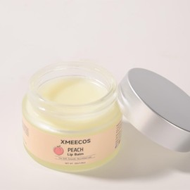 XMEECOS Beeswax lip balm with rose and jasmine, kiwi, strawberry, peach, cherry extract bee friendly 100% Natural for men and women, cruelty free moisturizing (30 Grams, Peach)