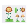 4 x 'Lion Head Flower' Temporary Tattoos - Water Resistant,