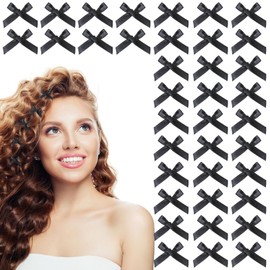 Ayzylpth 70Pcs Mini Bow Hair Clips, Small Hair Clips With Alligator Clips, Bowknot Hair Clips for Girls, Women, and Kids, Cute Hair Accessories for Parties, Weddings, and Everyday Style (Black)