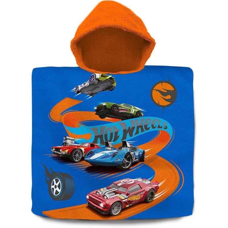 SRV Hub Hot WheeIs Kids Hooded Beach Poncho Towel, 120