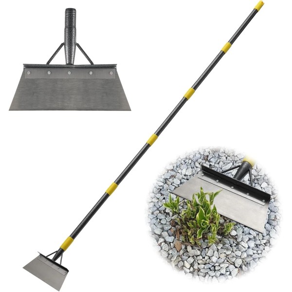 Lcokeiy 78" Garden Cleaning Shovel, Flat Scraper Tool for Weeding