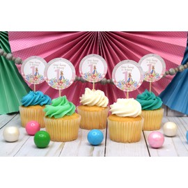 Little Rabbit First Birthday Thank You Sticker Labels for Girls, 40 2" Party Circle Stickers by AmandaCreation, Great for Party Favors, Envelope Seals & Goodie Bags