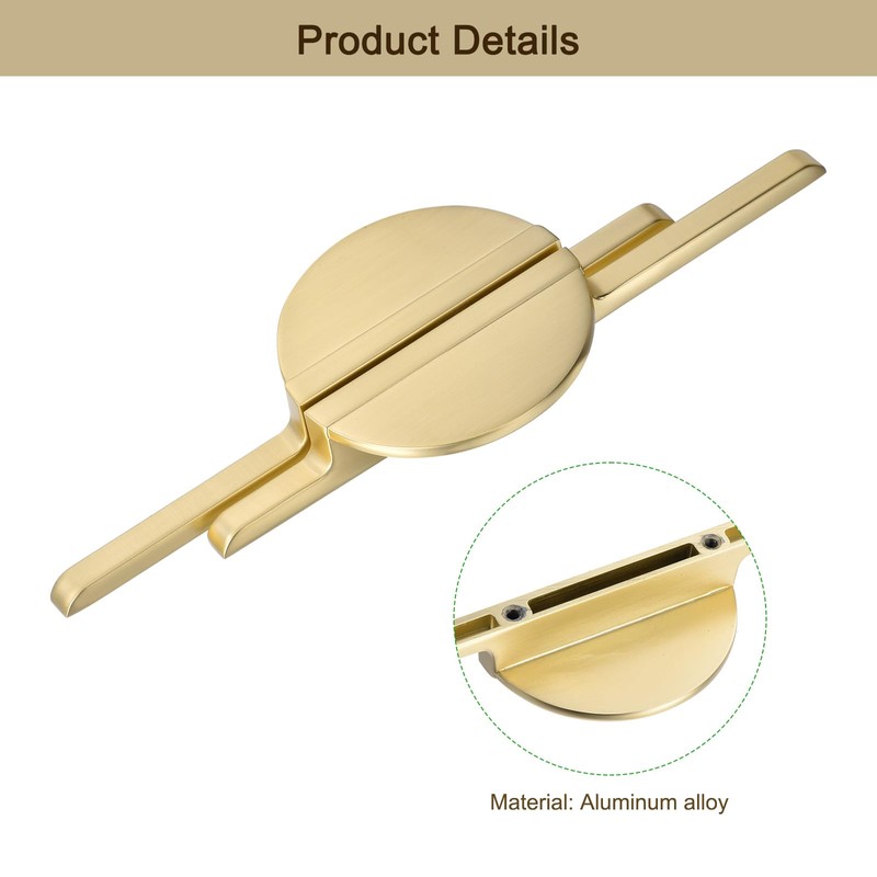 sourcing map 2 Pack Brushed Gold Cupboard Pulls, Semicircle Kitchen