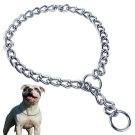 Chain Choker Collar for Dogs, Metal Slip Link Training Dog Collar Martingale Heavy Duty Puppy Collars for XXS XS Small Medium Large Big XL Breed Dogs, Silver XL