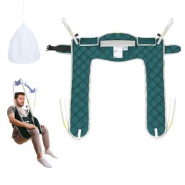 EZ Assistive Patient Lift Transfer Sling for Senior Toileting,SWL 500lbs,with 1pc Laundry Bag (Green, Medium+1pc Laundry Bag)