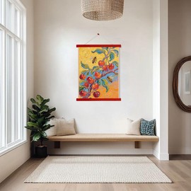 Magnetic Poster Hangers Perfect for Art Prints Posters and Decorations Wooden Magnet Frames Hanger 21cm Red Wood Frame