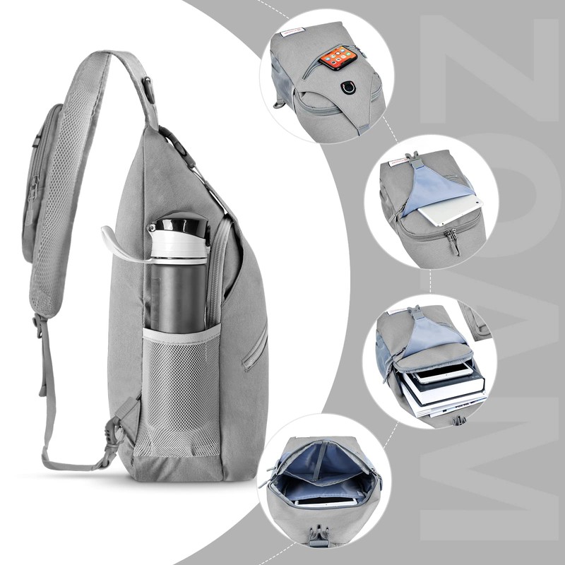 ZOMAKE Sling Bag,Small Crossbody Sling Backpack,Water Resistant Shoulder Bag Anti