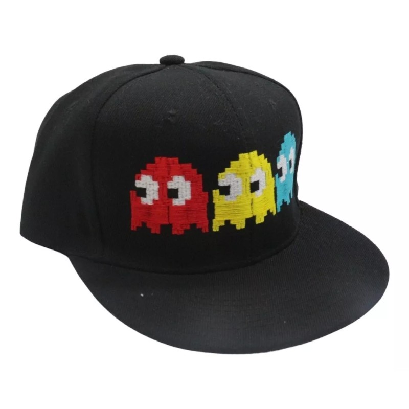 Snap Back Gorra Pac Man Videojuego Retro Fantasmitas Negra 57cm