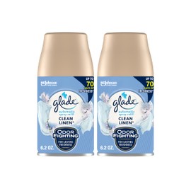 Glade Automatic Spray Air Freshener Refill, Scented Air Freshener for Home and Bathroom, Clean Linen, 6.2 Oz, 2 Count