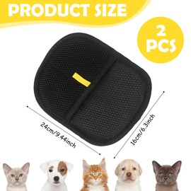 JWTRSVTY 2 x Pet Hair Remover Glove, Antistatic Hair Removal Gloves, Fur Magnet Cats Dogs, Reusable Pet Care Gloves, for Cleaning, Hair Removal and Beauty Purposes