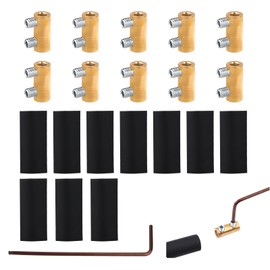10pcs 6 AWG Gauge Wire Connector Nut Kit, 60 Amp Splicing Quick Electrical Wiring Connection Terminal Waterproof Circuit Cable Connector with Screws and Shrink Tube