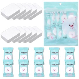 Kare & Kind 10 x Compressed Towels - Soft Cotton Wash Cloths for Travel, Sports, Camping, Home, Salon, Hotels - Chemical-Free, Unscented Towels are Biodegradable