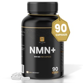 New Trends Shop NMN + High Purity 500 mg per Capsule - Industry Highest 30,000 NAD+, 99% NMN Nicotinamide Mononucleotide Supplement. Boosts Cellular Energy & Metabolism. Supports Cellular Health & Nutrient Metabolism. Source of Vitamin B3. 90 Capsules.