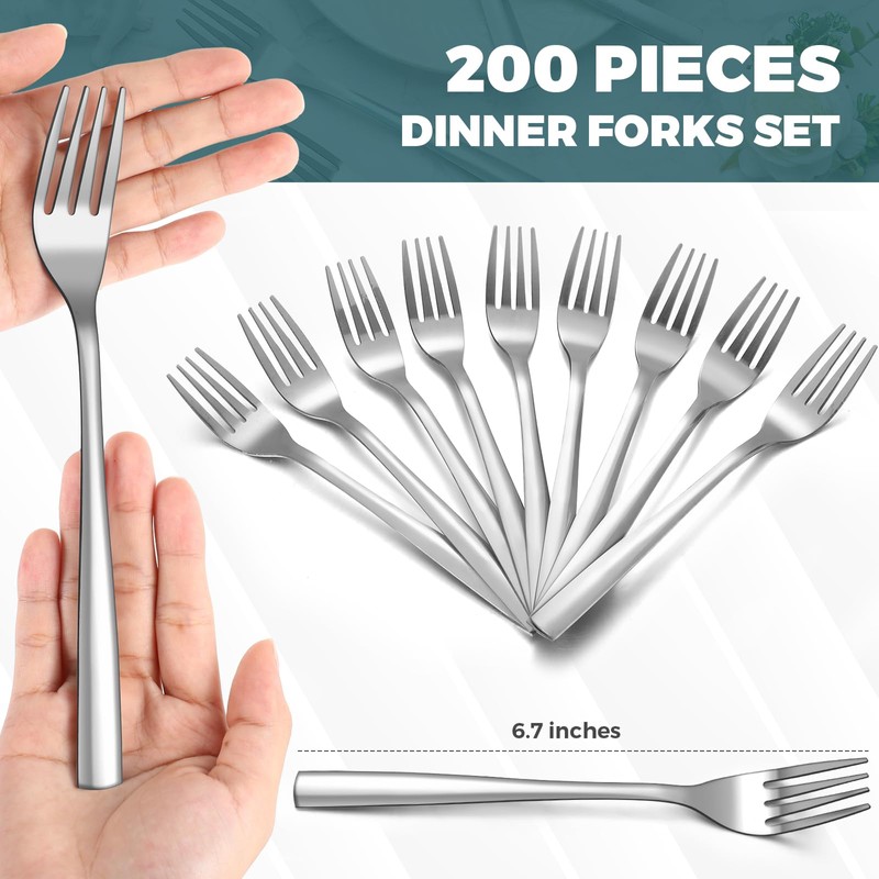 Roshtia 100 Pieces Dinner Forks Bulk 6.7 Inch Stainless Steel