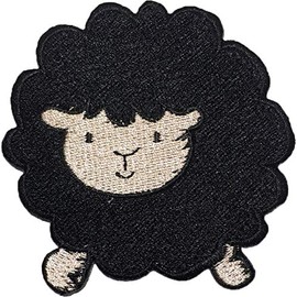 Papapatch Sheep Animal Wild Lamb Pet Sew on Iron on Embroidered Patch - Black (Iron-Sheep-BK)