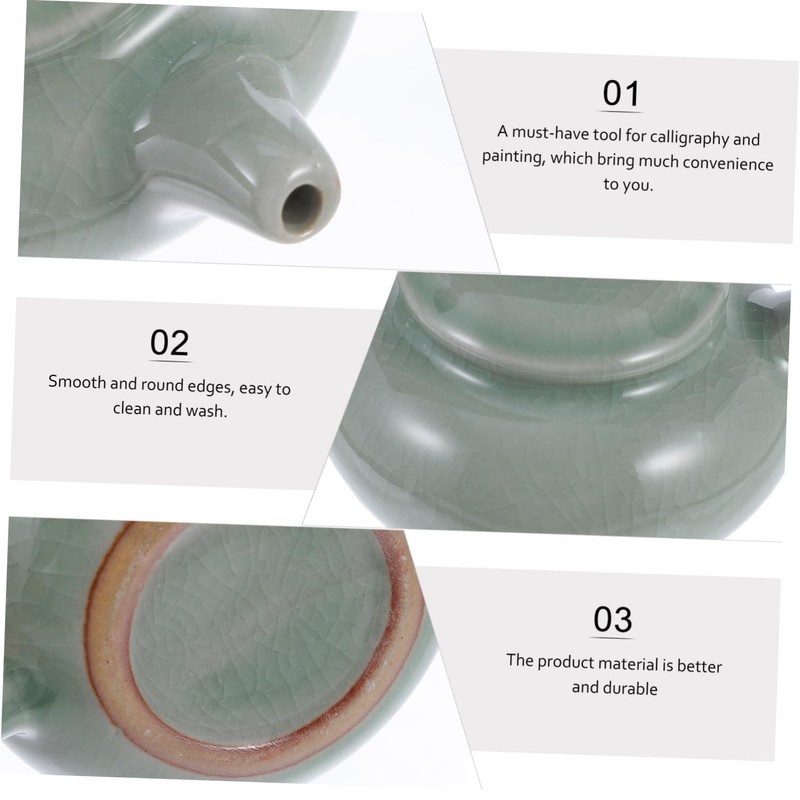 DOITOOL 1Pc Ceramic Calligraphy Water Dropper Tea Pot Shape Ink